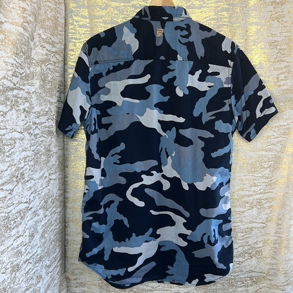 Buffalo David Bitton Camouflage Fitted Short Sleeve Button Down Shirt Size M - Picture 8 of 14